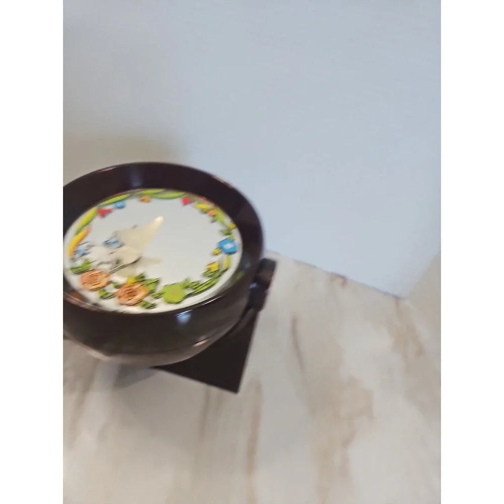 Vtg 70s Yaps Floral Unicorn Vanity Mirror Music Box w/ Drawer Moving Butterfly